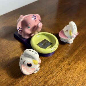 MCM elephant pottery - souvenir figurines
